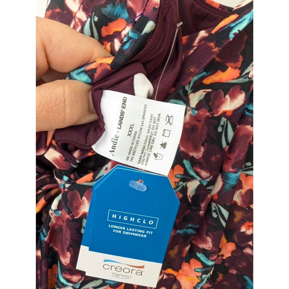 Andie X Lands’ End Tugless Fiji Swim Dress Multi Floral XXXL - Picture 7 of 8
